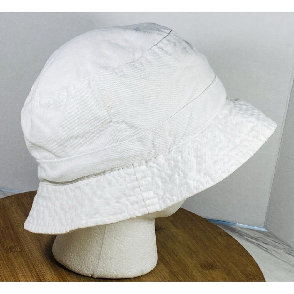 Vintage Bucket Hat Womens White One Size 100% Cotton - Picture 3 of 5